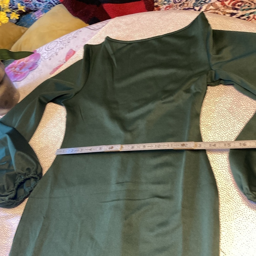SHEIN Privé Solid Lantern Sleeve Bodycon Dress size S new without tag - Picture 13 of 16